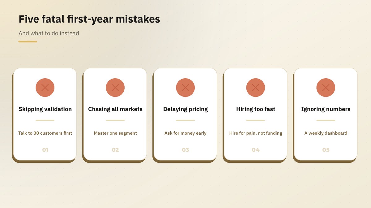 Five fatal first-year startup mistakes and what to do instead